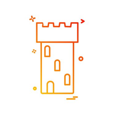 Fort simgesi tasarım vektörü