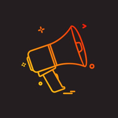 Hoparlör simgesi tasarım, renkli vektör çizim 