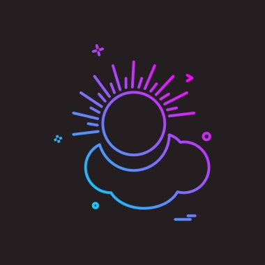 Güneş simgesi tasarım, renkli vektör çizim