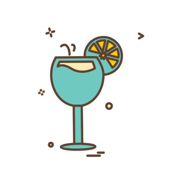 İçki simgesi tasarım, renkli vektör çizim 