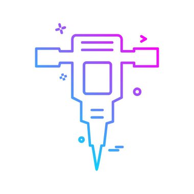 Çalışma araçlar simgesi tasarım, renkli vektör çizim 