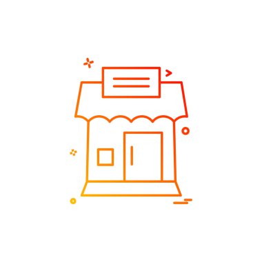 Dükkanı simgesi tasarım, renkli vektör çizim