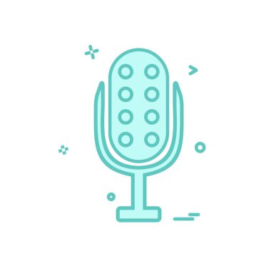 Mikrofon simgesi tasarım, renkli vektör çizim