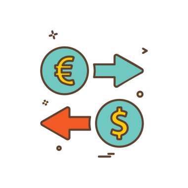 ok sağ dolar euro simgesi vektör tasarım yaptı