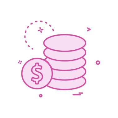 Dolar simgesi tasarım, renkli vektör çizim