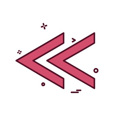 Sol ok simgesi tasarım vektörü