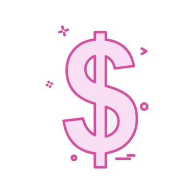 Dolar simgesi tasarım, renkli vektör çizim