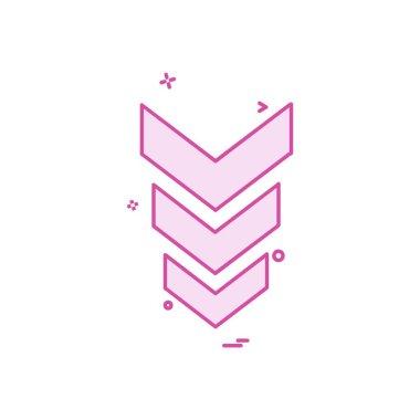 Aşağı ok simgesi tasarım vektörü