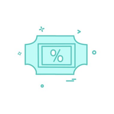 Bilet simgesi tasarım, renkli vektör çizim