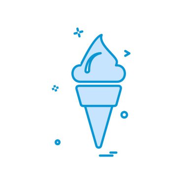 Dondurma simgesi tasarım, renkli vektör çizim