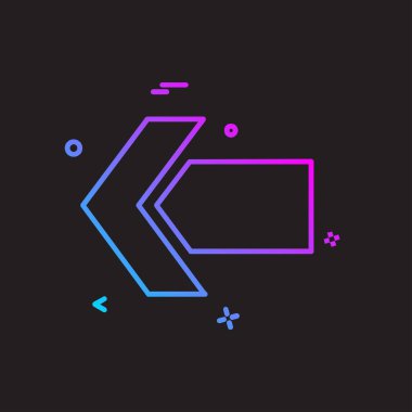 Sol ok simgesi tasarım vektörü