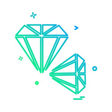 Elmas simgesi tasarım vektörü 