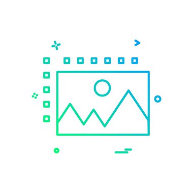 Görüntü simgesi tasarım, renkli vektör çizim