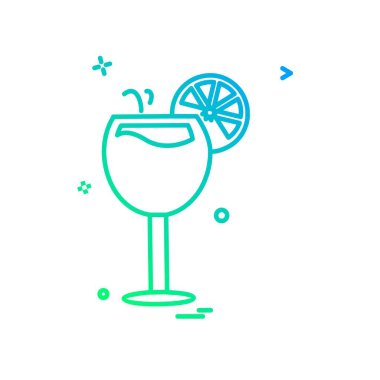 İçki simgesi tasarım, renkli vektör çizim 