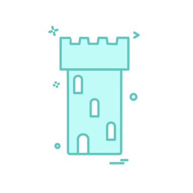 Fort simgesi tasarım vektörü