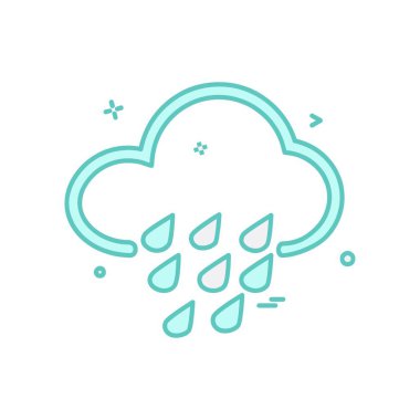 Bulut simgesi tasarım, renkli vektör çizim