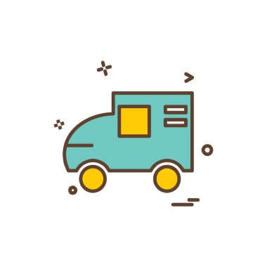 Araç simgesi tasarım, renkli vektör çizim