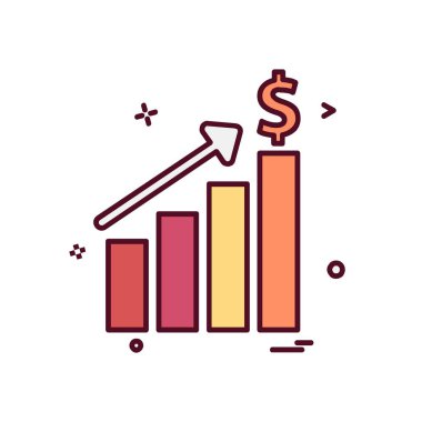 İş grafiği düz simge vektör çizim 