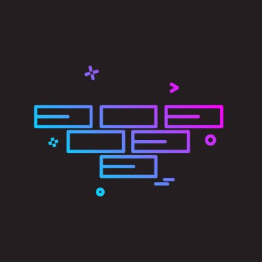 Tuğla duvar simge tasarlamak vektör