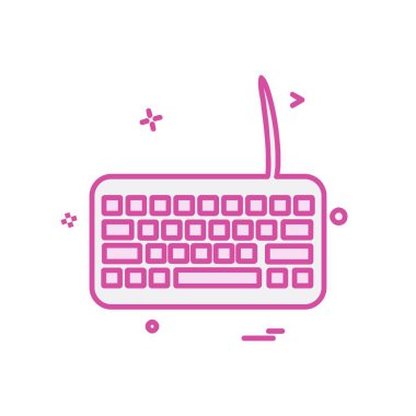 Klavye simgesi tasarım, renkli vektör çizim