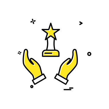 El kupa ödül simge vektör tasarımı