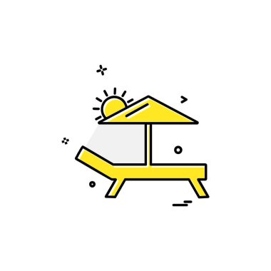 Plaj simgesi tasarım vektörü