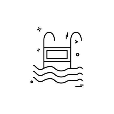 Yüzme havuzu ikonu tasarım vektörü