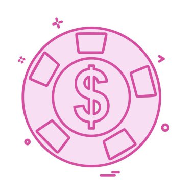 Dolar simgesi tasarım, renkli vektör çizim