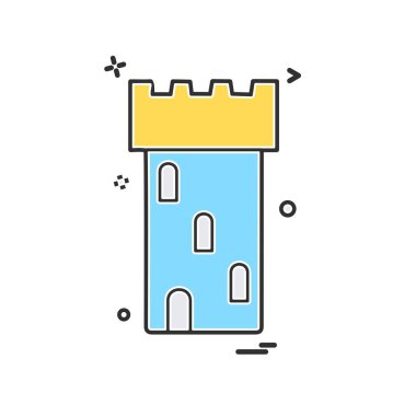 Fort simgesi tasarım vektörü