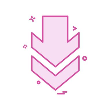 Aşağı ok simgesi tasarım vektörü