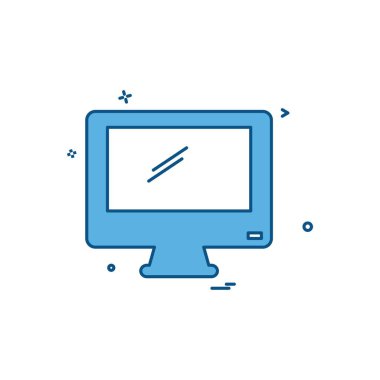 Bilgisayar ekran düz simge vektör çizim 