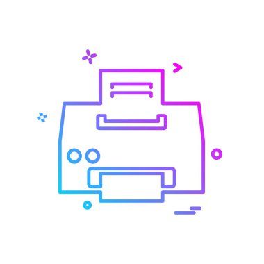 Yazıcı simgesi tasarım, vektör çizim