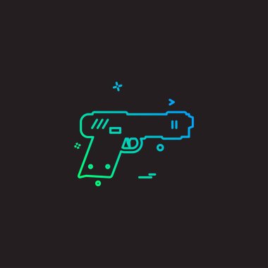 tabanca polis silahı ikon vektör tasarımı