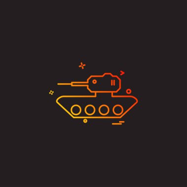 Askeri tank savaş silahı ikon vektör tasarımı