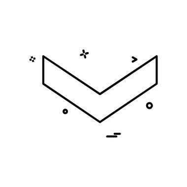 Aşağı ok simgesi tasarım vektörü