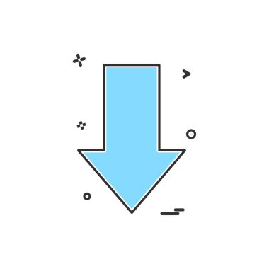 ok aşağı yönlü ikon vektör tasarımı