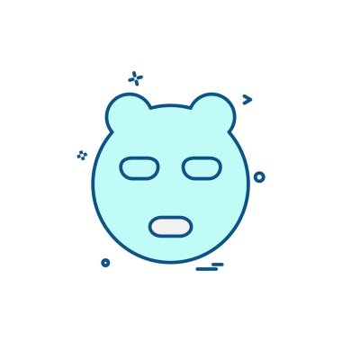 Ayı simgesi tasarım, renkli vektör çizim