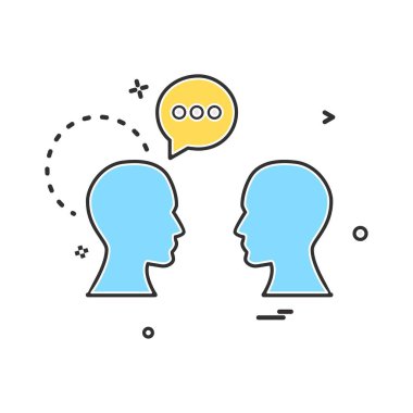 Erkekler simge vektör tasarım çizim konuşmak sohbet