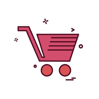 Sepeti simgesi tasarım, renkli vektör çizim