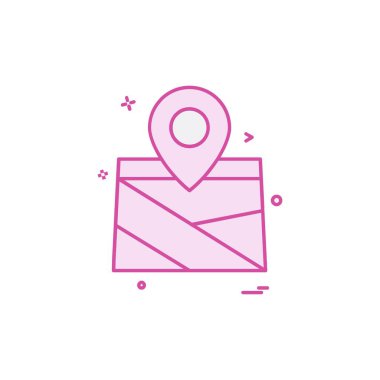 Gezinti simgesi tasarım, renkli vektör çizim