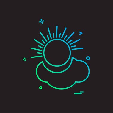 Güneş simgesi tasarım, renkli vektör çizim