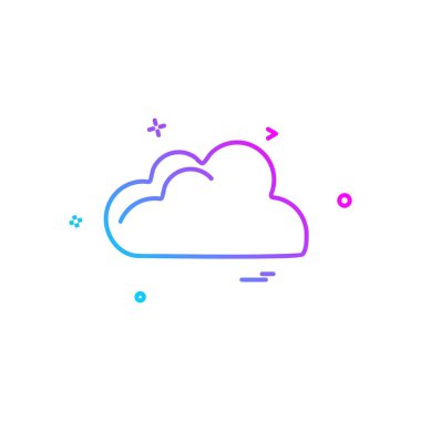 Bulut simgesi tasarım, renkli vektör çizim