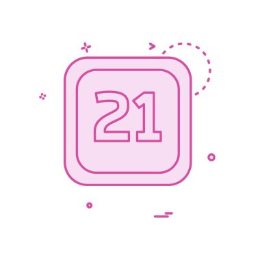 21 tarihi takvim simge tasarlamak vektör