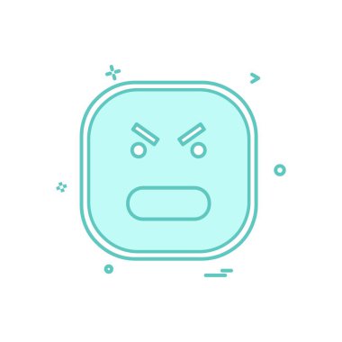 Kızgın emoji simgesi tasarım, renkli vektör çizim