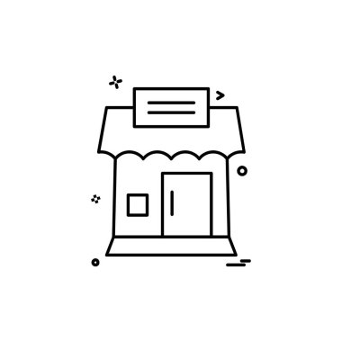 Dükkanı simgesi tasarım, renkli vektör çizim