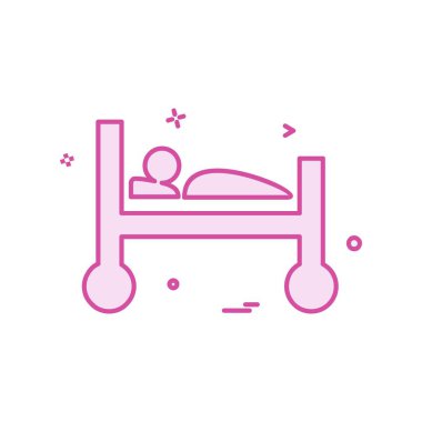 Yatak simgesi tasarımı vektör çizimi 
