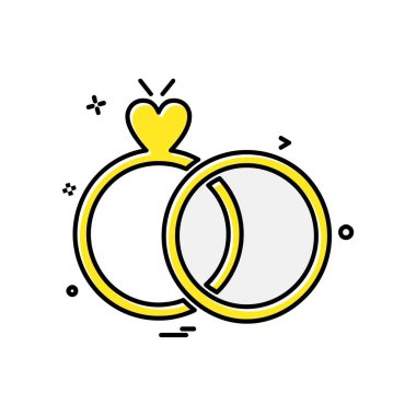 Yüzük simgesi tasarım, renkli vektör çizim