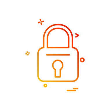 kilit düz simge vektör çizim 