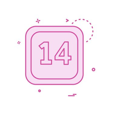 14 Tarih Takvimi simge tasarım vektörü