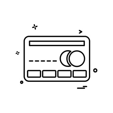 Kredi kartı simgesi tasarım, renkli vektör çizim